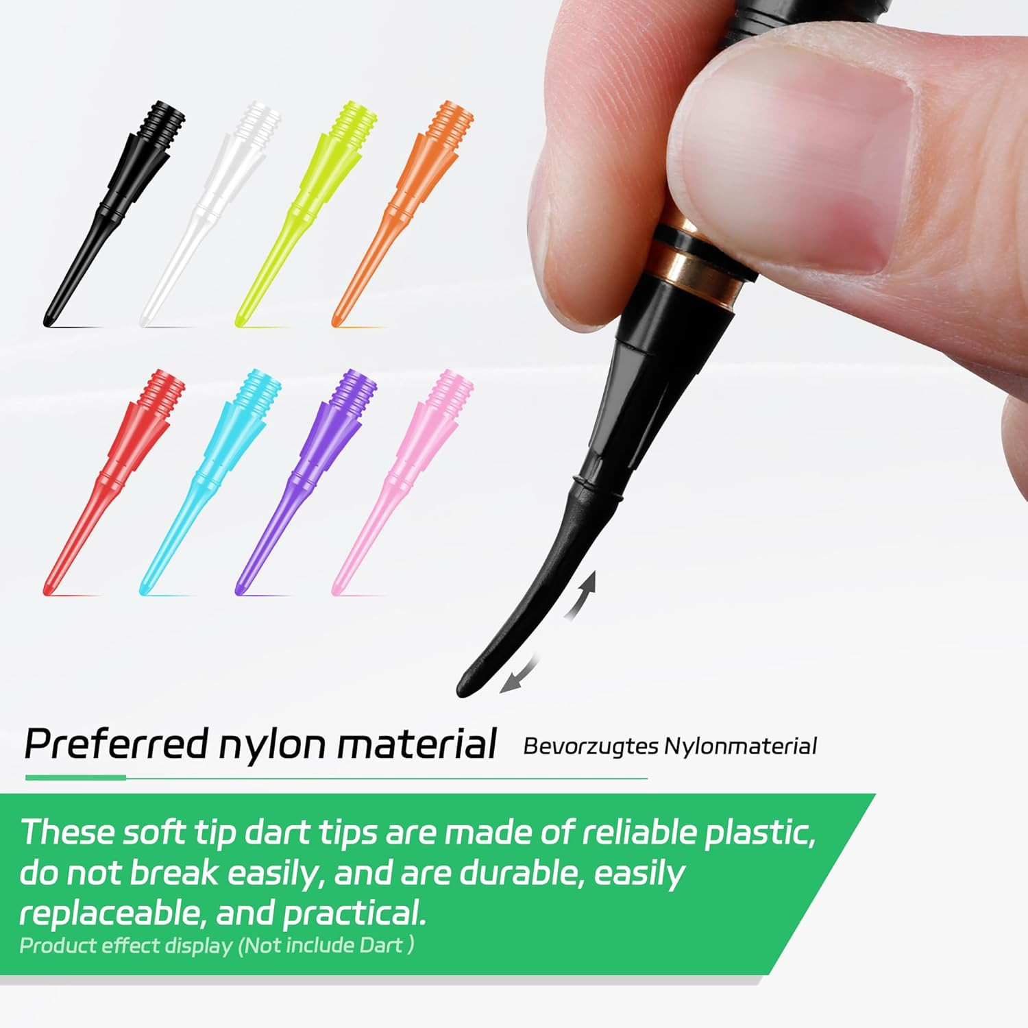 2BA Thread Soft Tip Dart Points - Plastic Dart Tips - 1000 Pack Premium Replacem