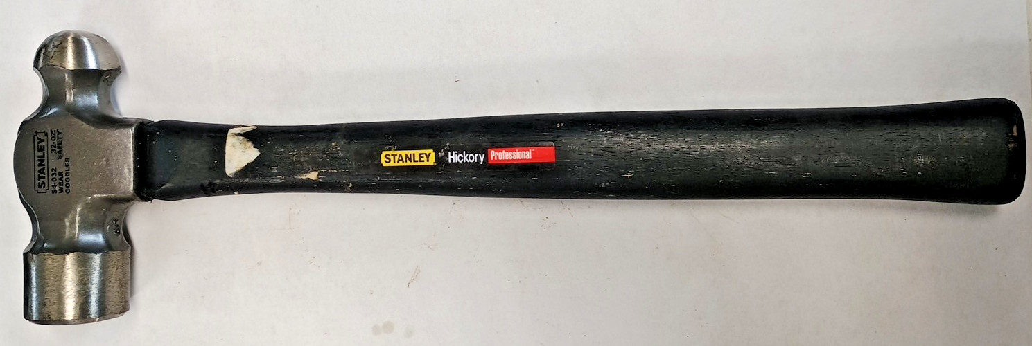 Stanley 32 Oz Ball Peen Hammer #54-032 Hickory Handle 16" OAL