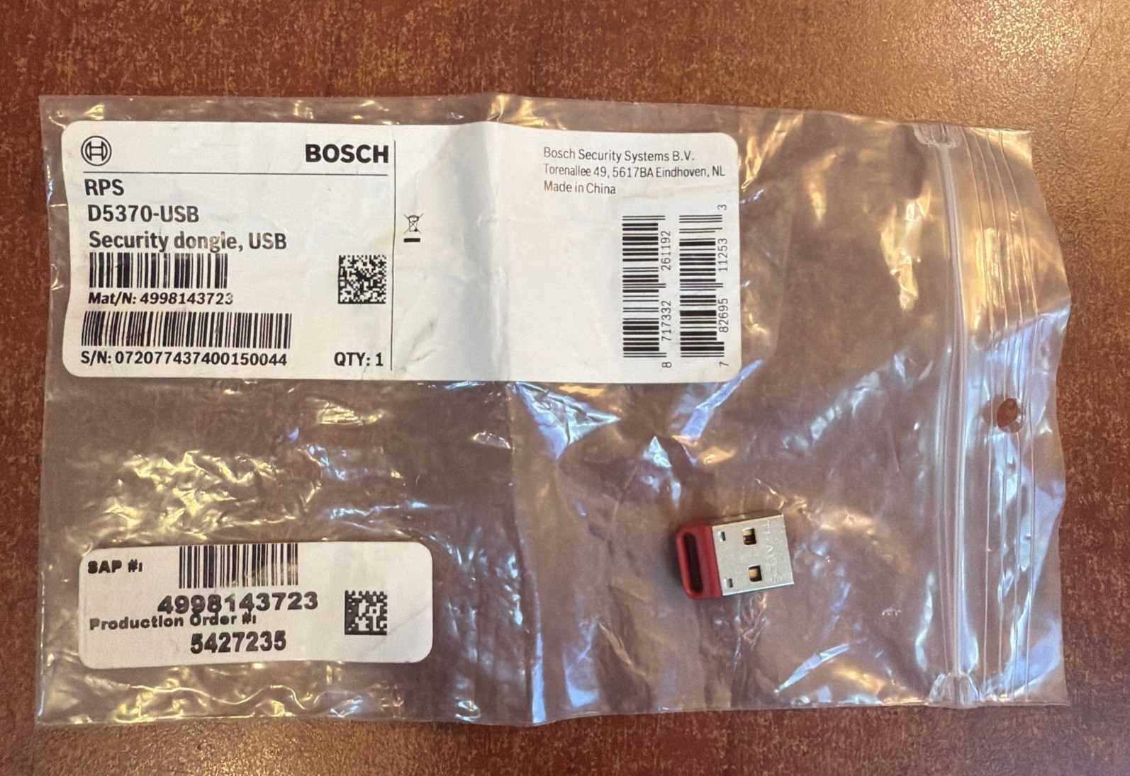 BOSCH D5370-USB / D5370USB RPS Security Dongle FREE SHIPPING