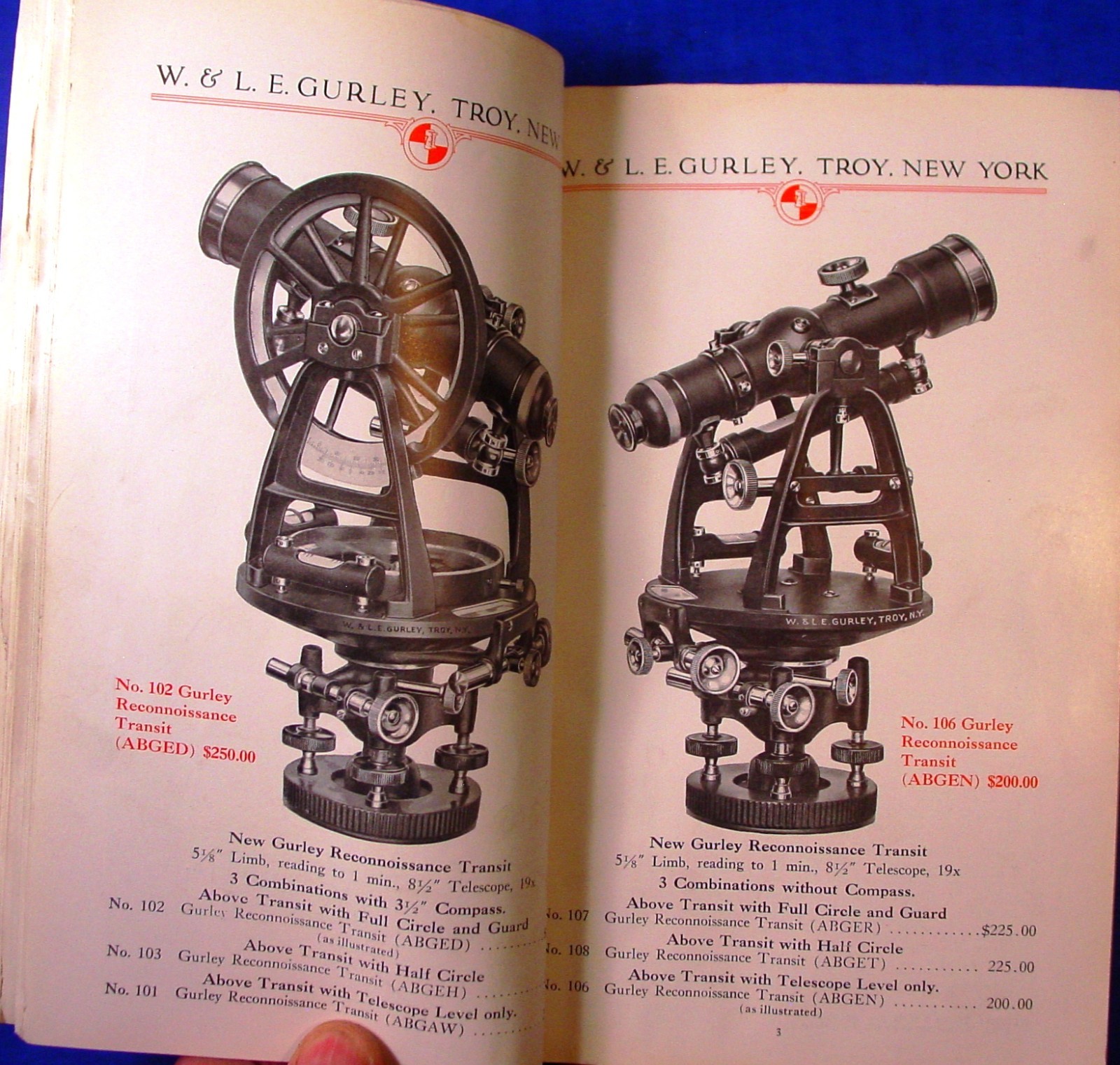 1928 Gurley Engineering Surveying & Drafting Insts. Catalog/Bulletin