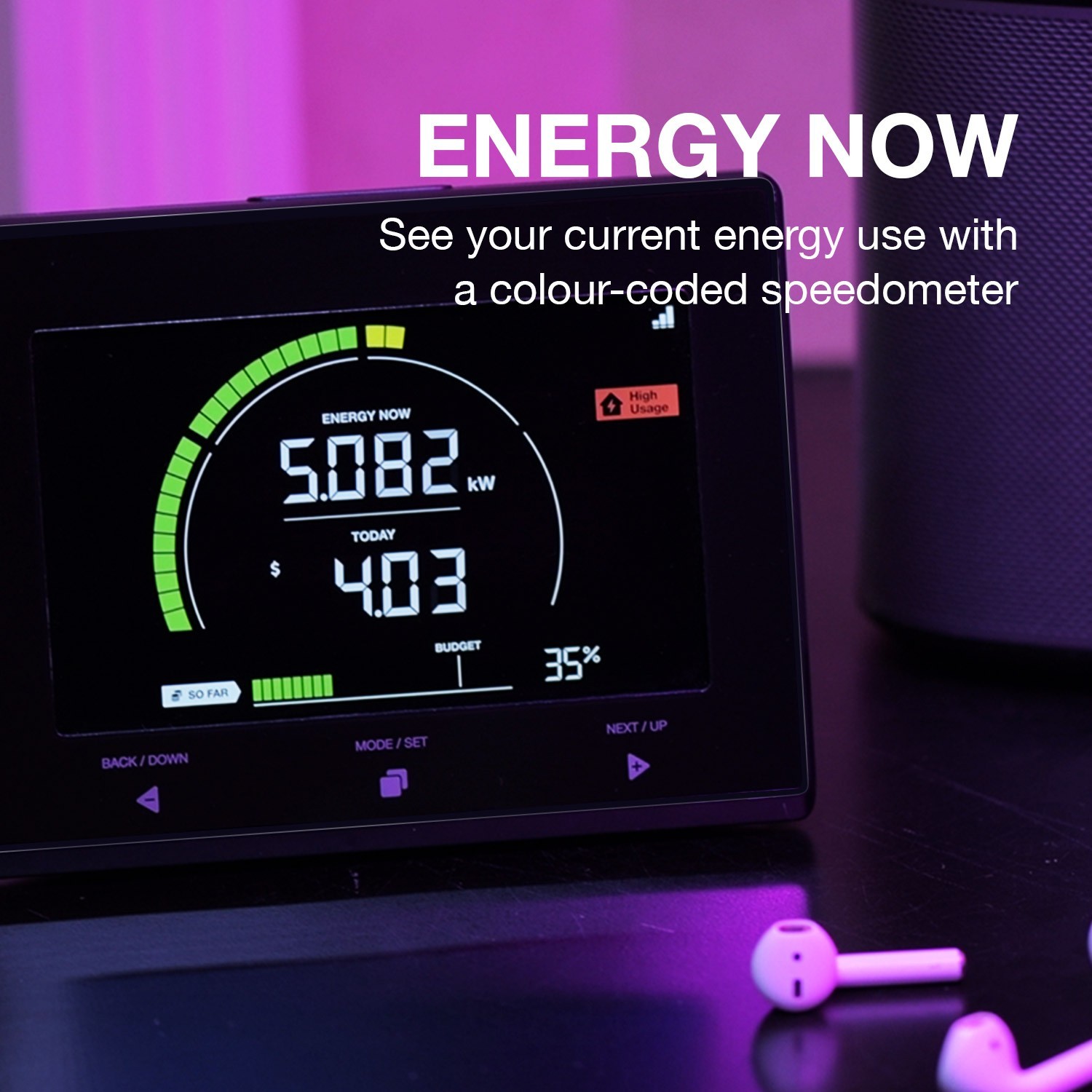 Efergy E-Max Kit EMAX-CT-US 7.9" Color Energy Monitor No Wi-Fi required.