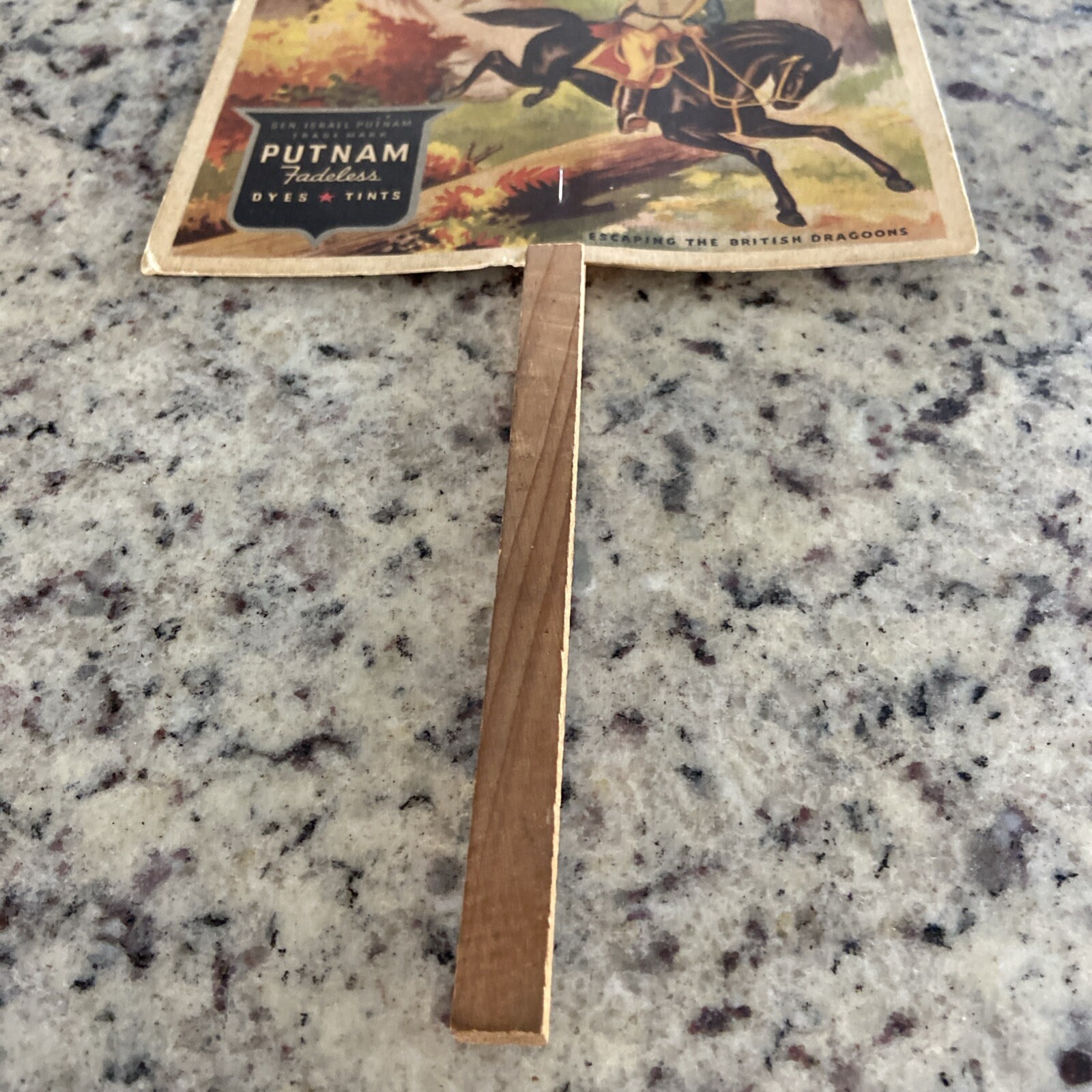 Putnam Dyes antique store fan sign, 1920s Peoples Drug Frederick