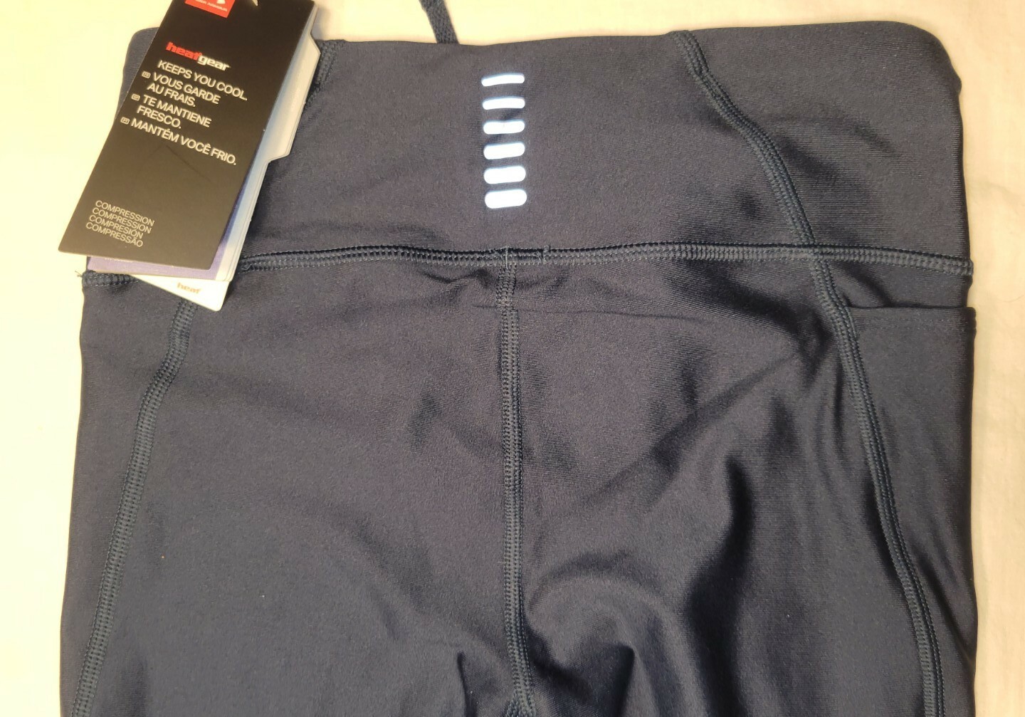 Under Armour Women's Compression Leggings Academy Mileage Raised Thread XS Blue