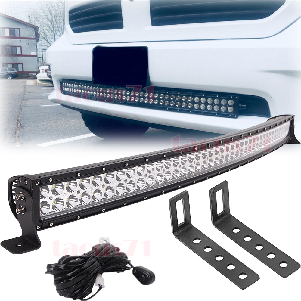 Hidden Bumper 42'' Curved LED Light Bar Bracket Kit For Dodge RAM 1500 2009-2018