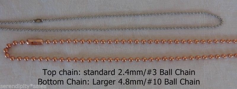 COPPER BALL CHAIN Necklaces 4.5mm ~3/16" round bead #10 Choose length + Quantity