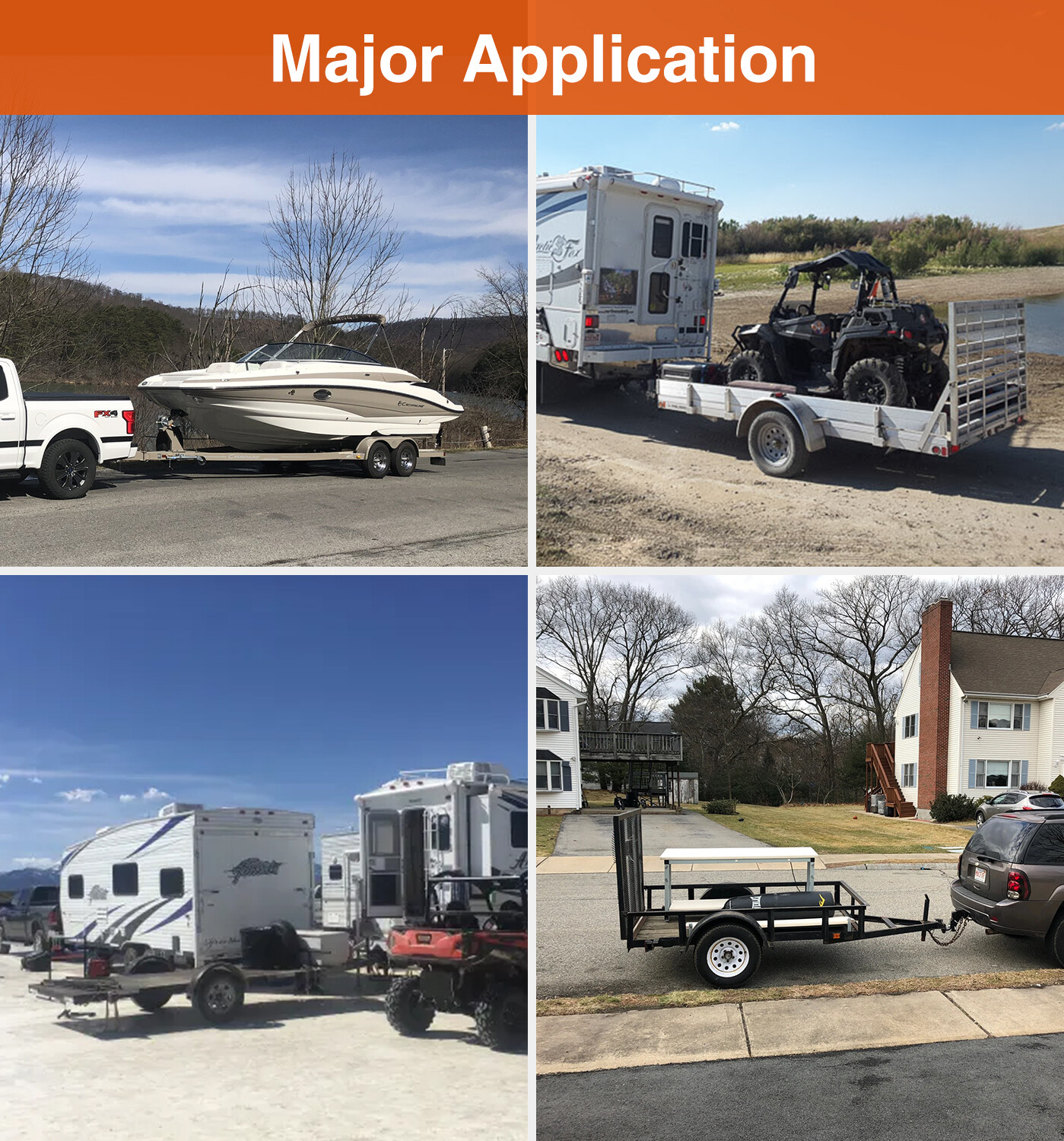 Set 4 ST225/75R15 Trailer Tires 10PR ST 225 75 15 Load Range E Radial Heavy Duty