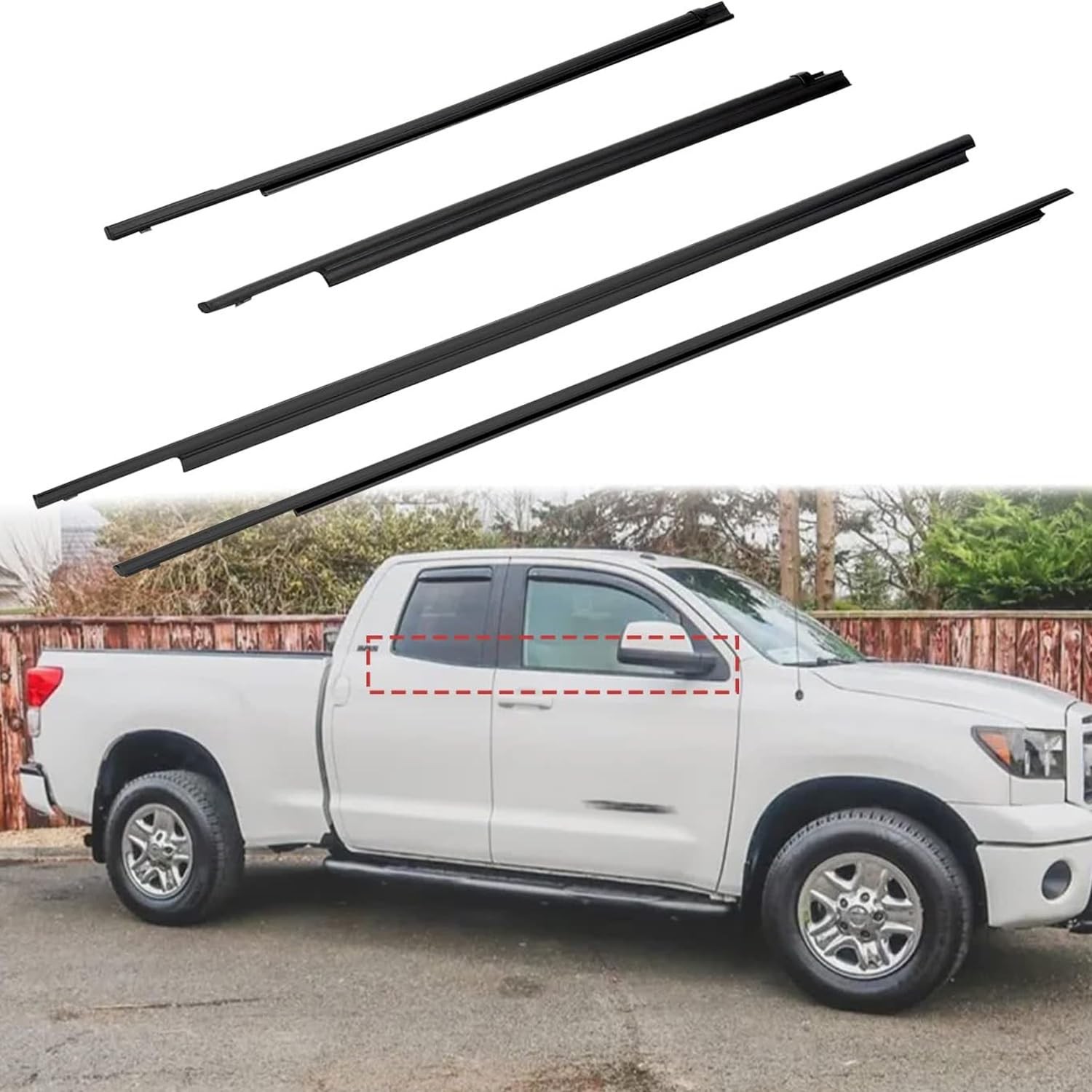 Weatherstrip Window Molding Trim Seal Compatible with 2007-2020 Tundra Double...