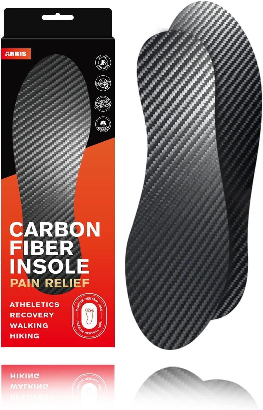 ARRIS Carbon Fiber Insole, Carbon Fiber Foot Plate for Turf Toe, Foot Fractures
