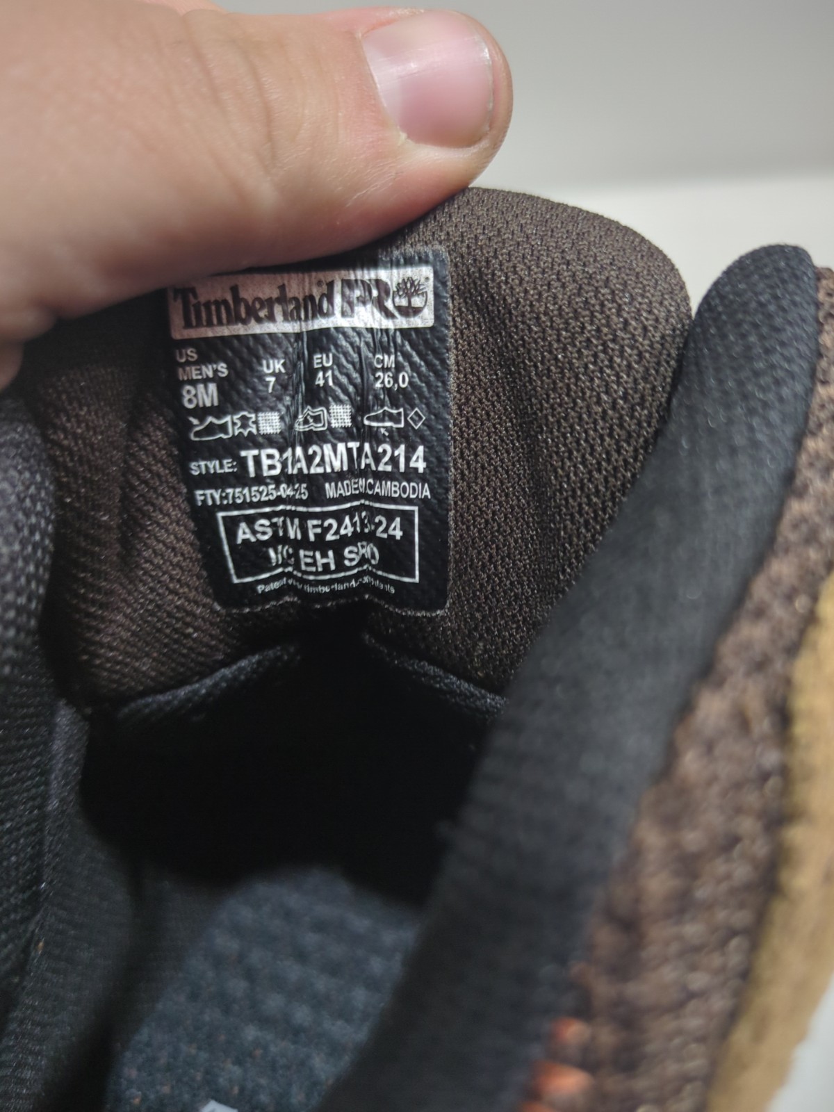 Timberland Men's PRO Switchback Steel Safety Toe Hiking Work Boots Size 8 M