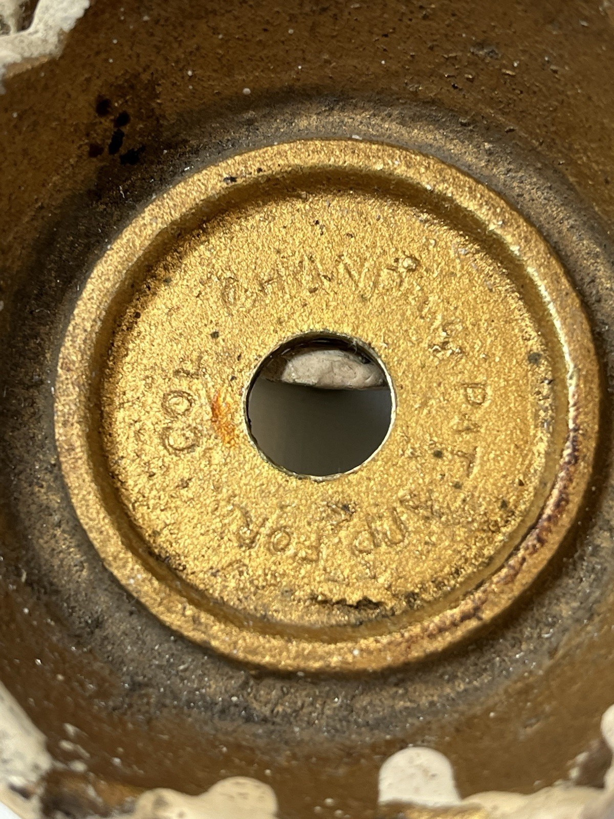 Antique Victorian Gothic Brass Chandelier, 5 Lights, Painted Needs REWIRED