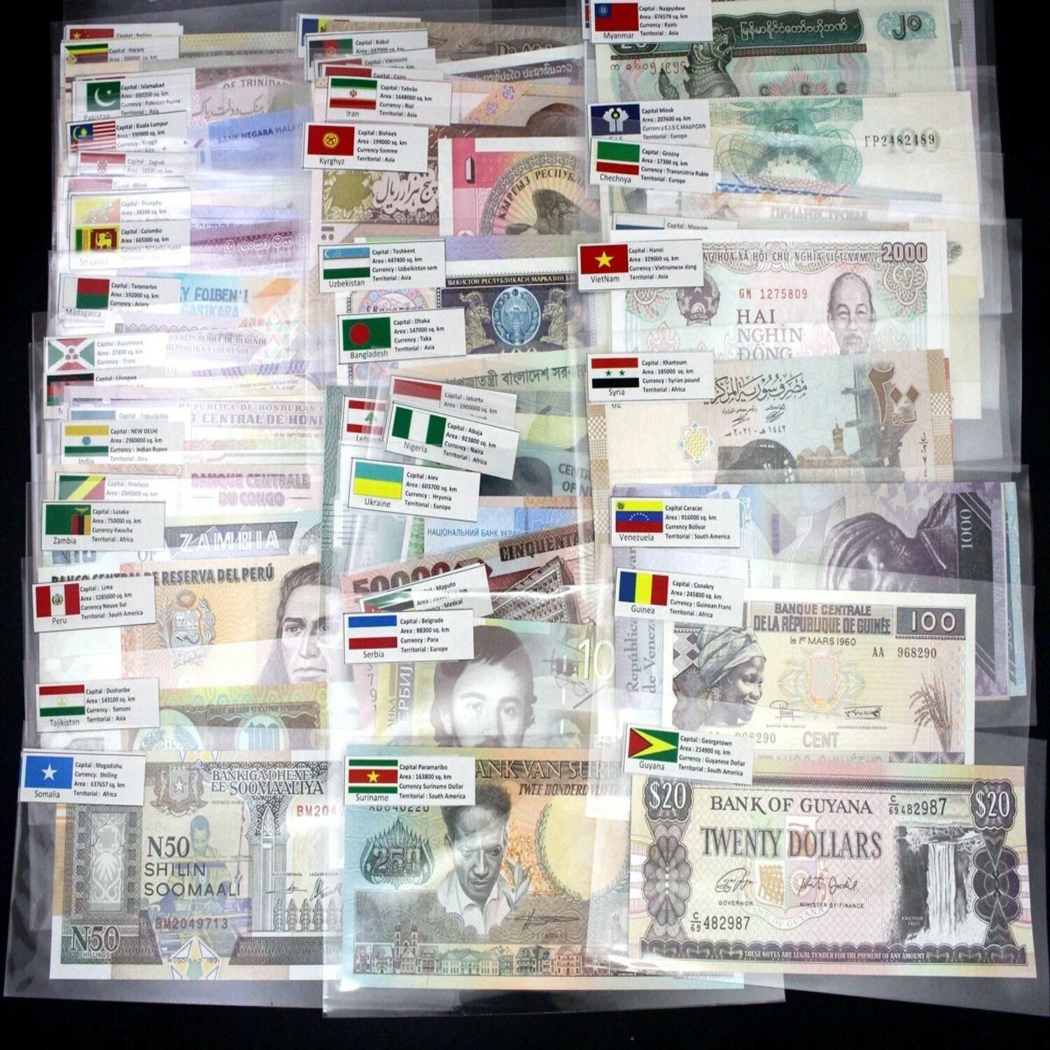 🔥100 Pcs of Different World Currency Foreign Banknote Lot UNCIRCULATED w/ BONUS
