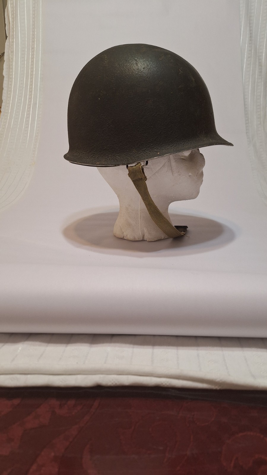 WW II US Military M1 Front Seam Swival Bale Helmet With Liner