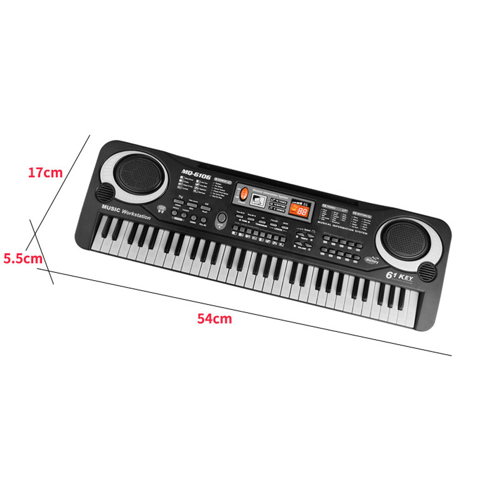 61 Keys Music Electronic Keyboard Electric Piano with Mic & Adapter Kid Gift