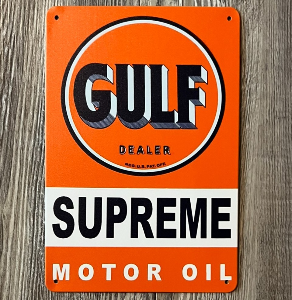 Gulf Supreme Motor Oil 5.5 x 8 Novelty Metal Sign Shrink-Wrapped New!