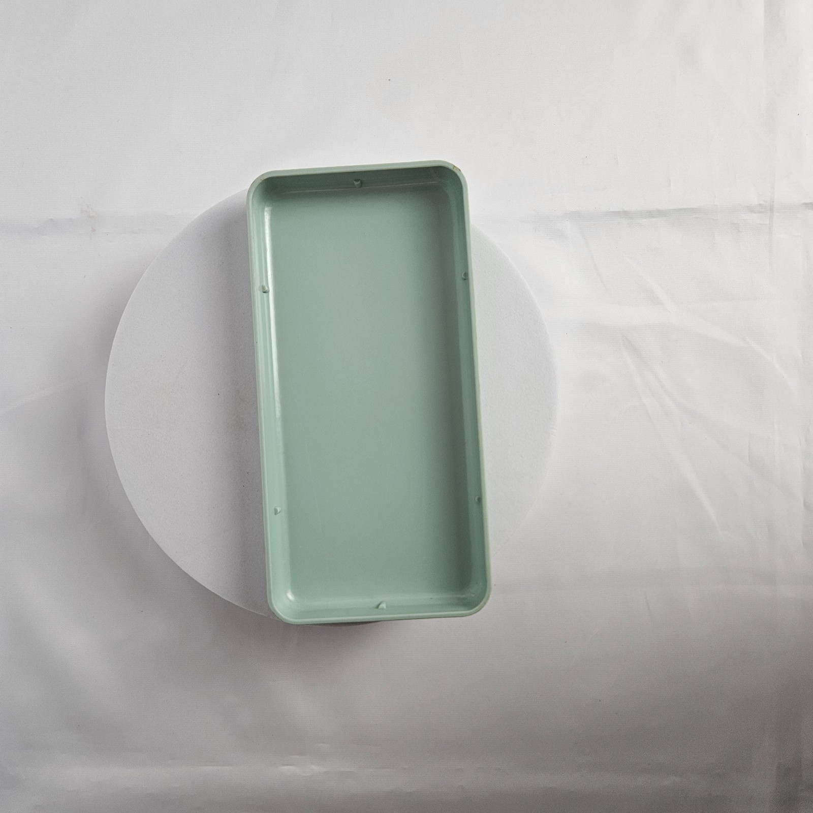 Vtg Sewing Box Vintage Mint Green Plastic Storage Case Mid Century Craft Retro