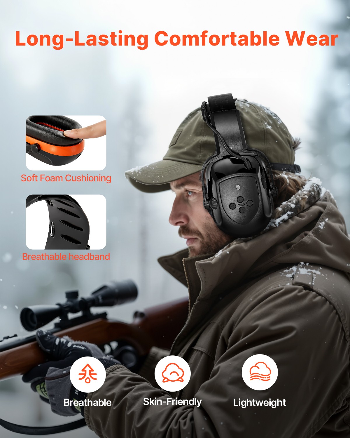 Safety Earmuffs Bluetooth Hearing Protection Ear Muffs Noise Reduction NRR23dB