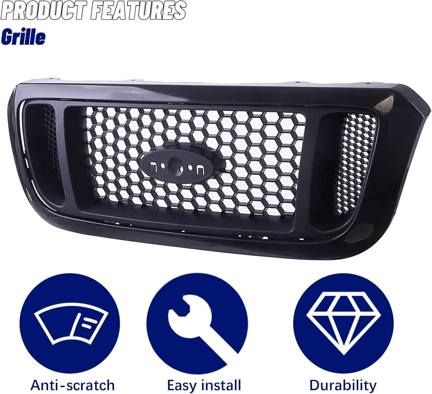 Replacement Parts Front Grille Grill Assembly Compatible With Ford Ranger (Edge,