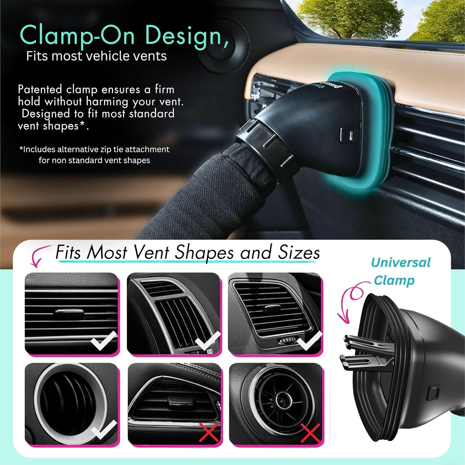 Car AC Vent Extender Hose 10FT Backseat Air Tube Kids Pets Swanoo
