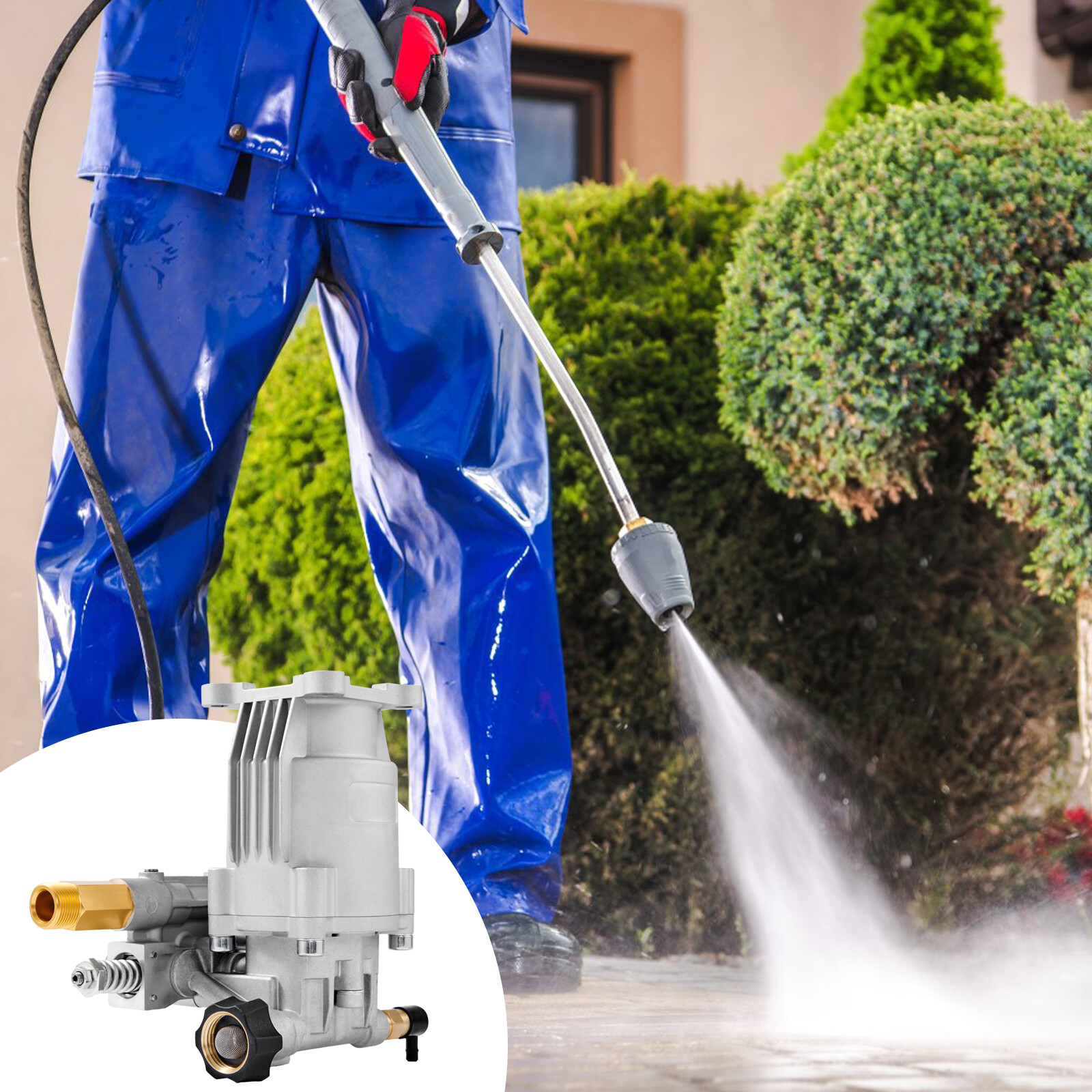 VEVOR Pressure Washer Pump Power Washer Pump 3/4" Horizontal 3400 PSI 2.5 GPM