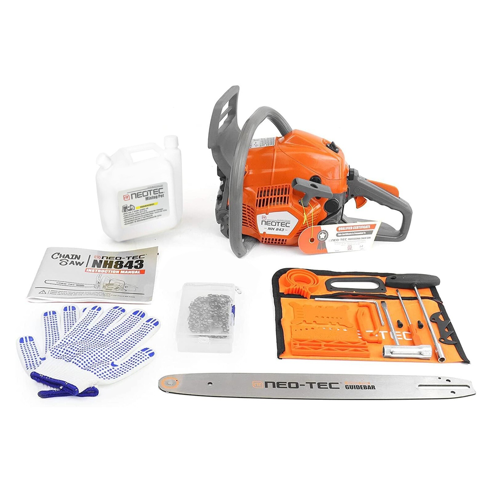 43cc Gas Chainsaw with 16'' Guide Bar and Chain Compatible with Husqvarna 543XP