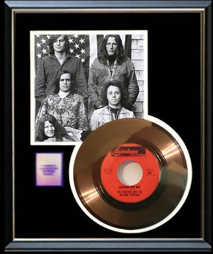 JANIS JOPLIN BIG BROTHER  DOWN ON ME GOLD RECORD FRAME NON RIAA 45 RPM RARE!
