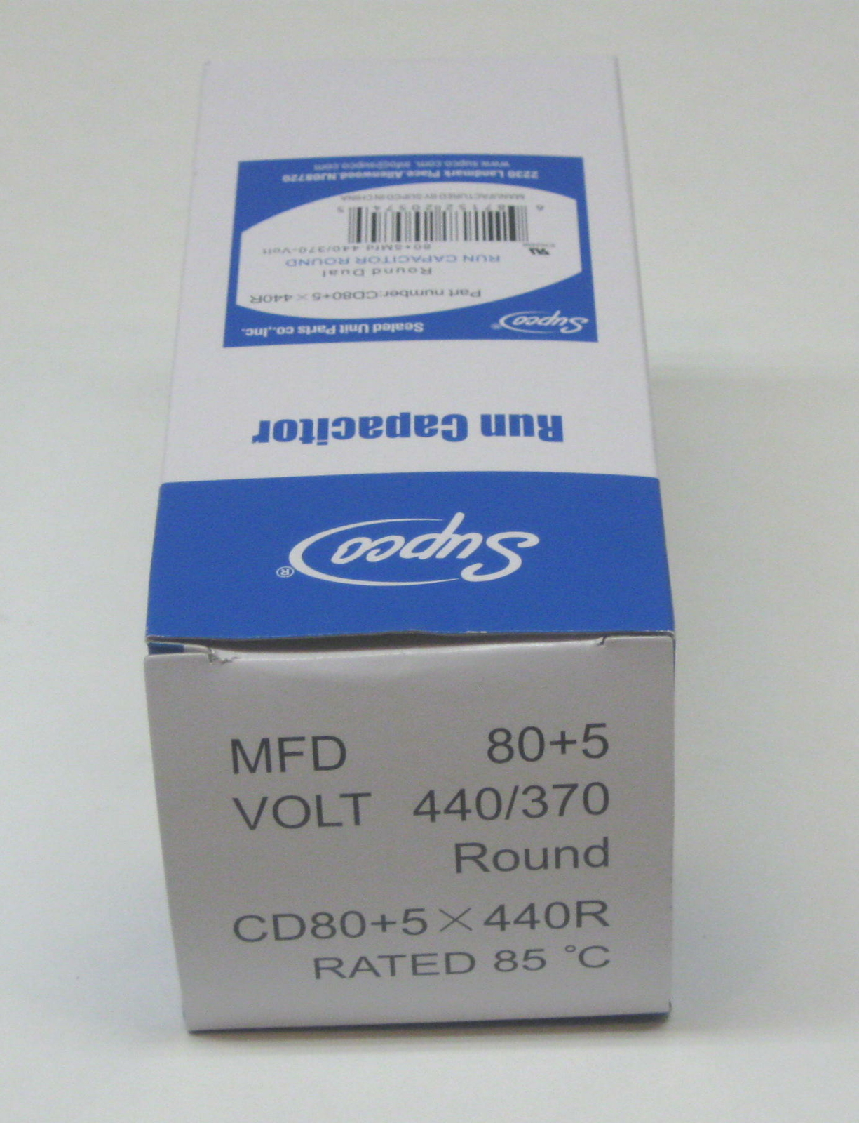 Air Conditioning HVAC Round Dual Motor Run Capacitor 80 + 5 MFD 440 Volt