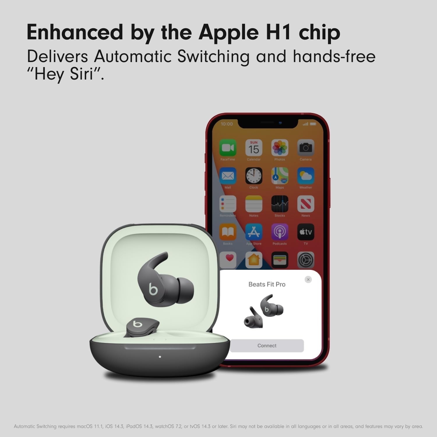 Beats Fit Pro True Wireless Noise Cancelling In-Ear Earbuds Sage Gray MK2J3LL/A