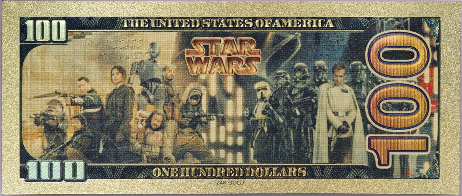 Lot of 8 Star Wars Darth Vader Yoda Luke Han Boba Fett Gold Foil Notes Set XS12