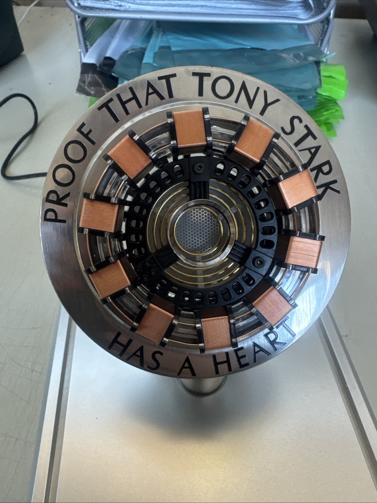Tony Stark Iron Man MK1 Arc Reactor 1:1 with LED Light Up & Display Case