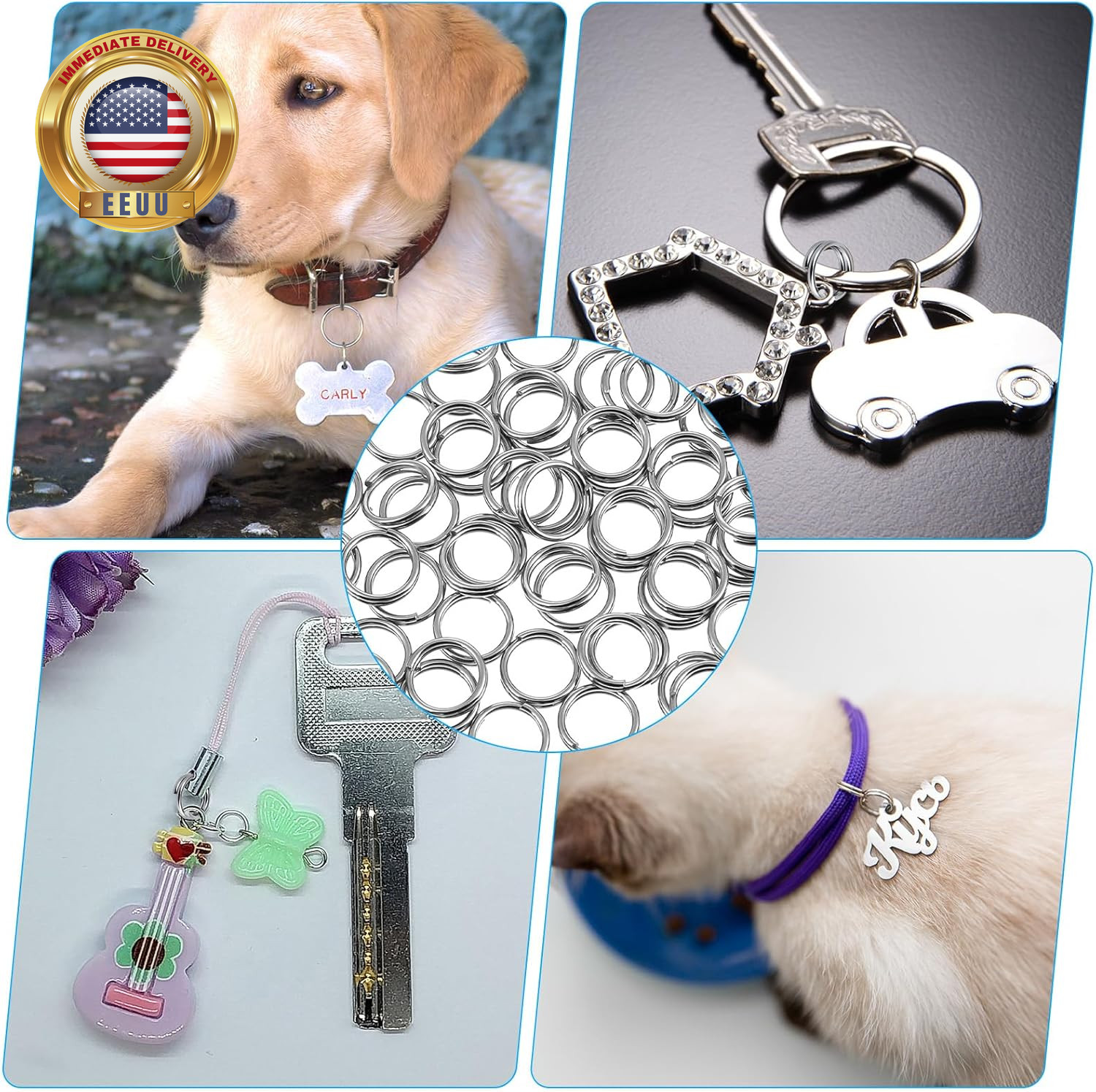 100 PCS Split Key Rings 6Mm, 0.23 Inches Mini Jump Rings, Stainless Steel, Doubl