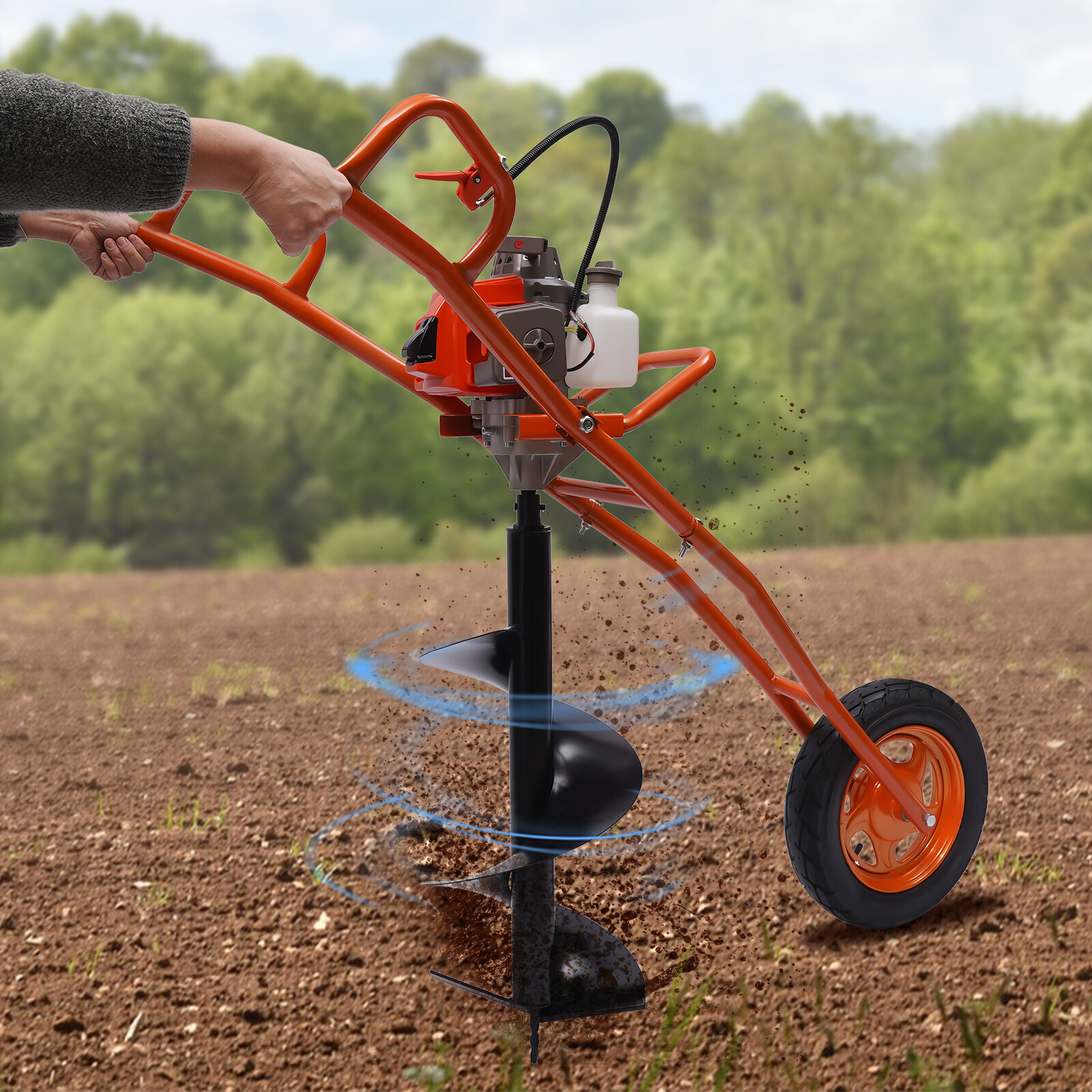 63cc 3hp Gas Powered Post Hole Digger 11" Earth Auger Drill