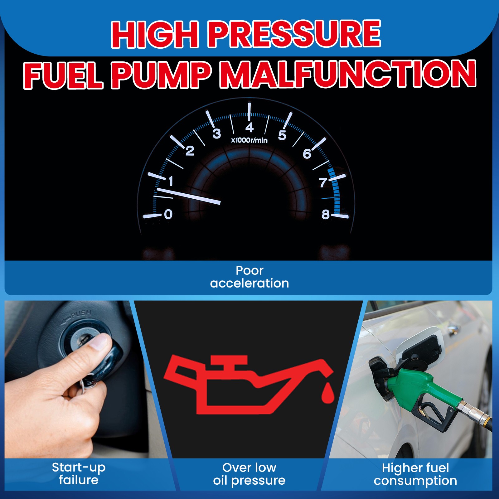 High Pressure Fuel Pump for Mercedes-Benz C300 E300 Metris INFINITI Q50 Q60 2.0L