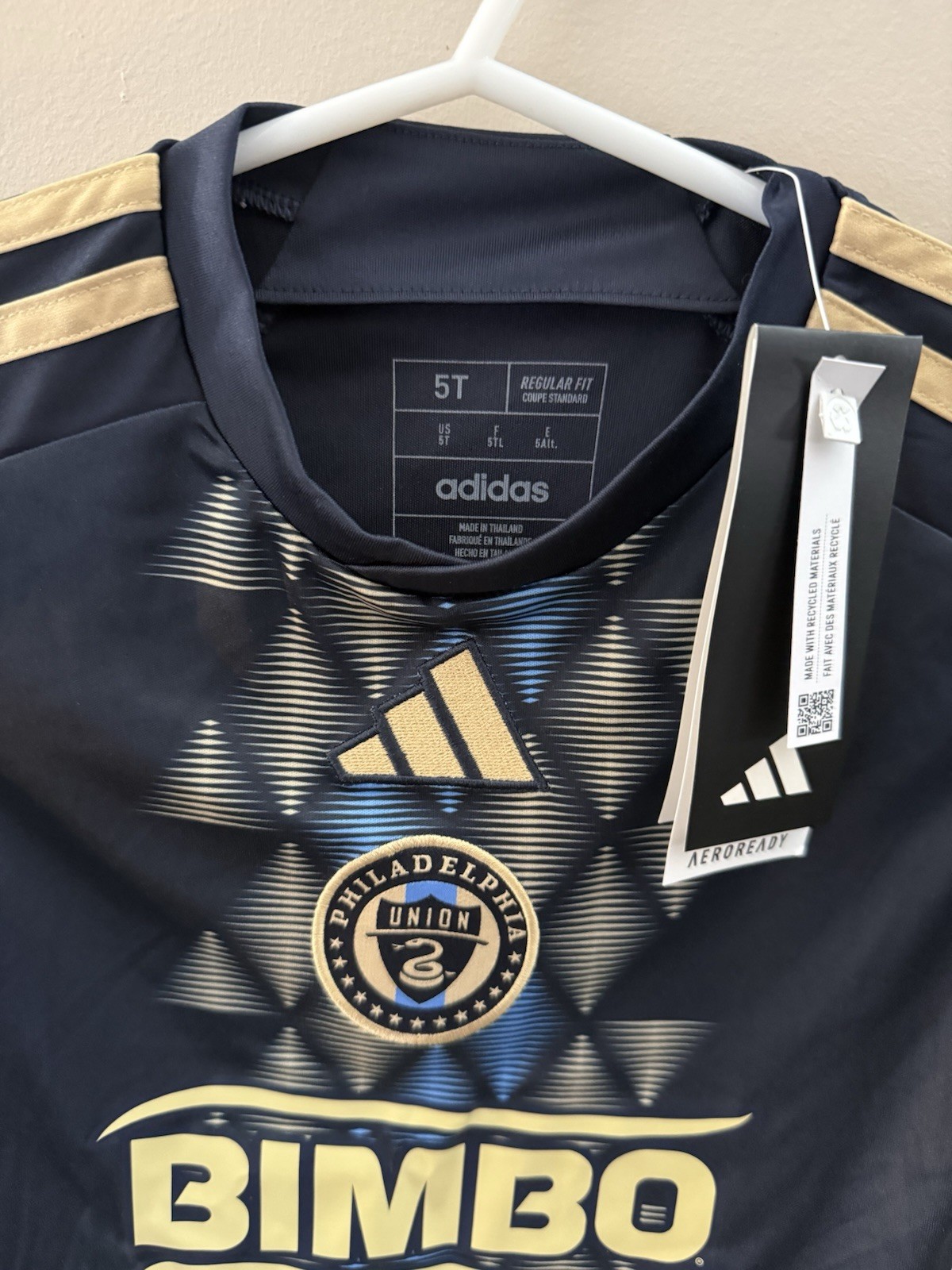 Adidas Philadelphia Union Youth Home Jersey IP5996 Night Navy/Gold 5T (children)