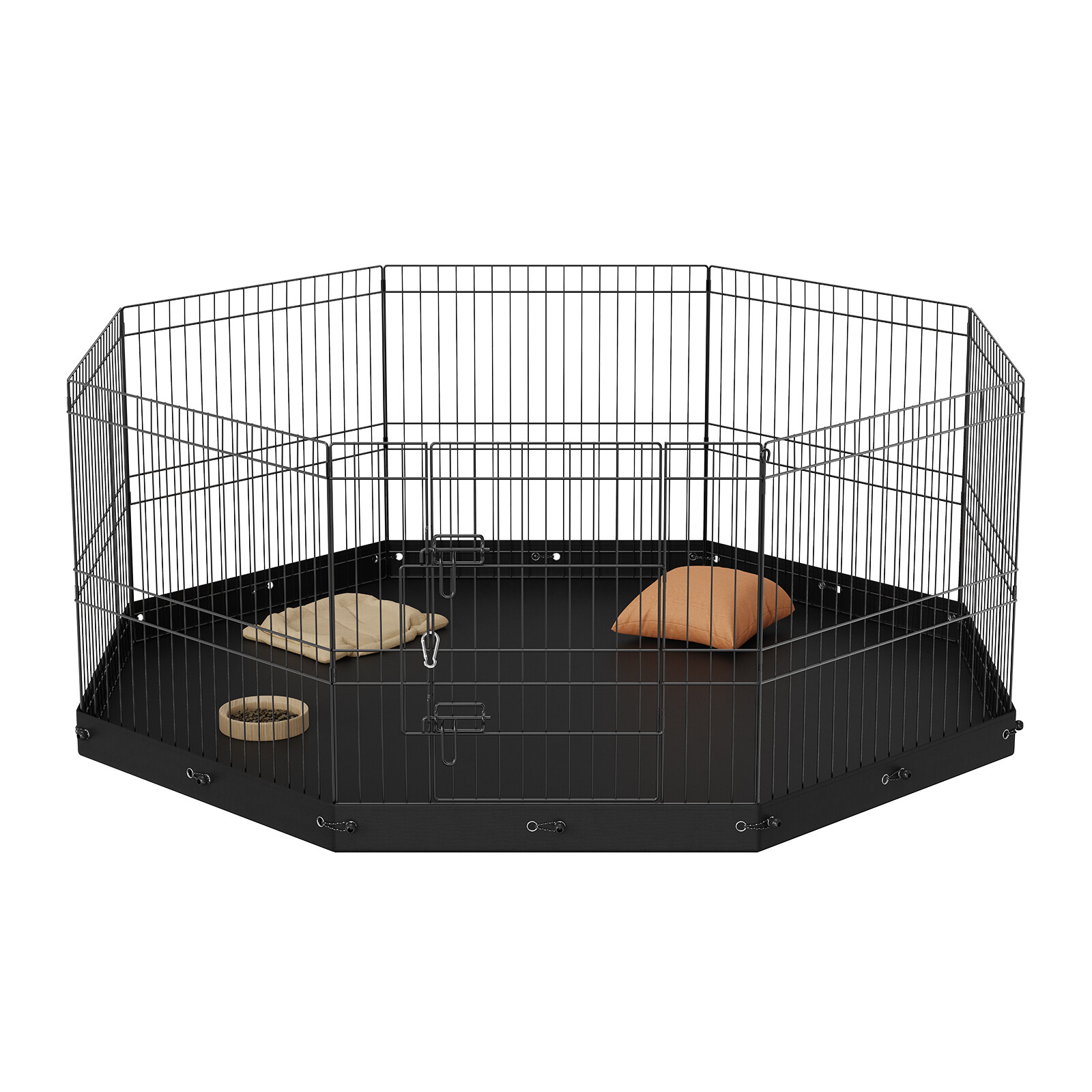 VEVOR Dog Playpen 8 Panels Foldable Metal Dog Exercise Pen with Bottom Pad 24" H