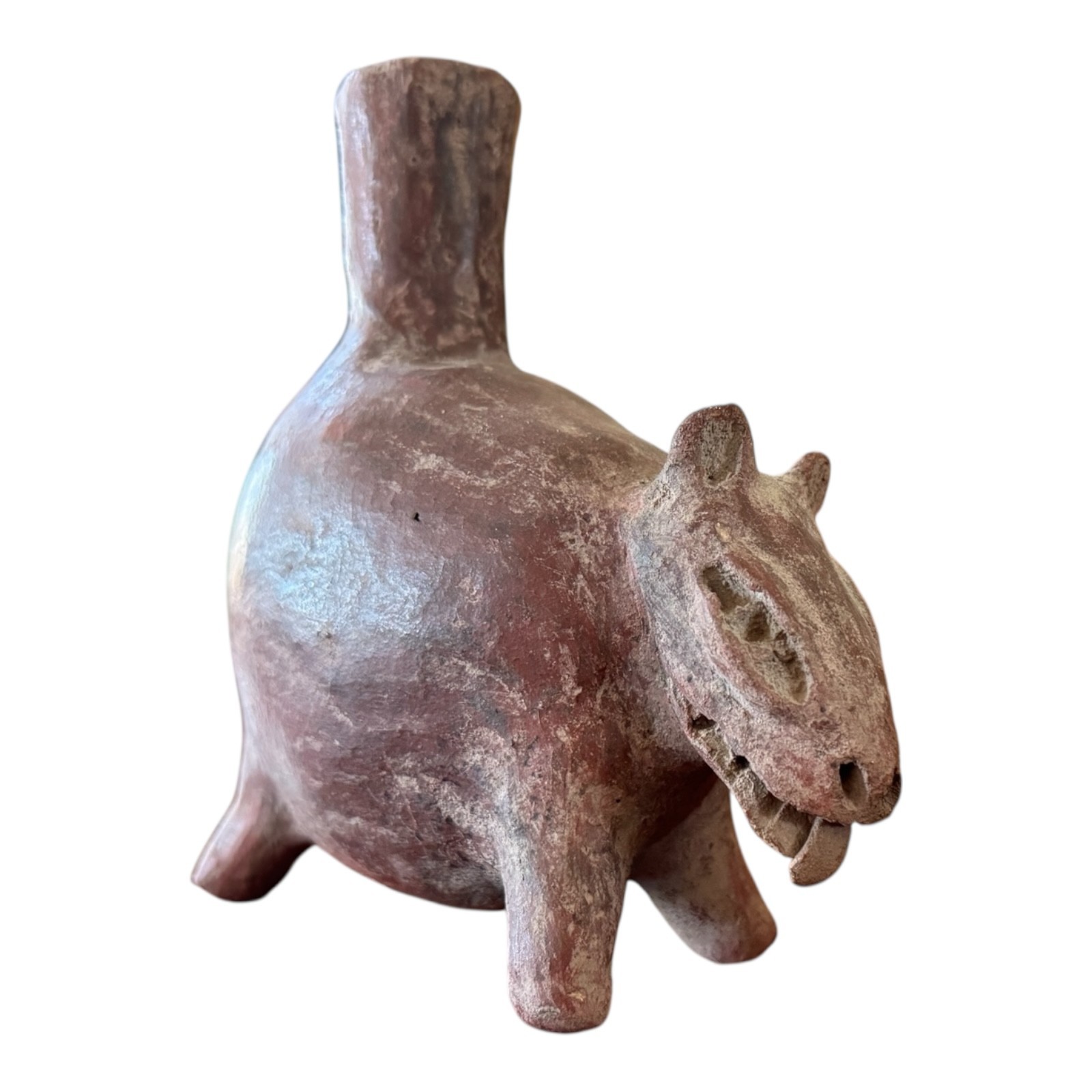 Pre-Columbian Colima Pottery Zoomorphic Dog Effigy Vessel, West Mexico