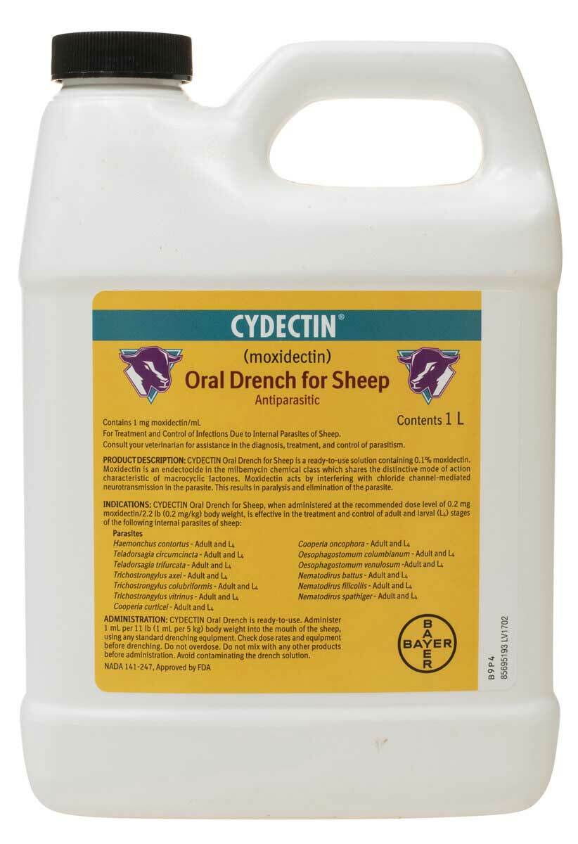 Cydectin Oral Drench Sheep 1 Liter 1mg Moxidectin Wormer Internal Parasite