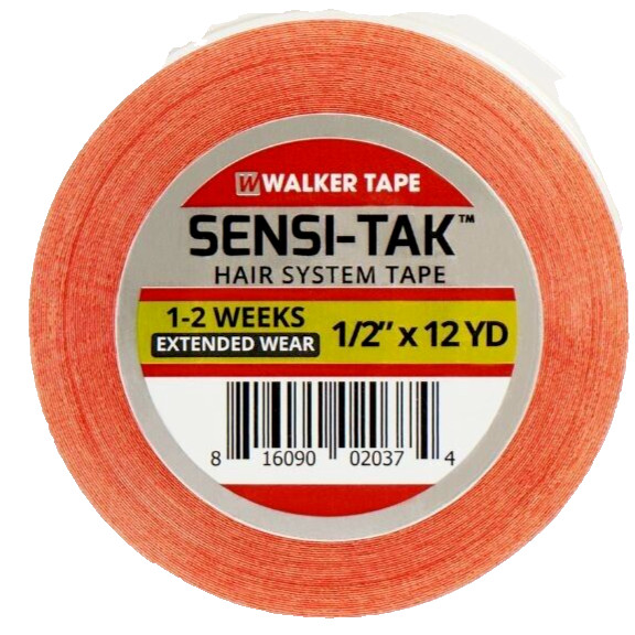 Walker Sensi-Tack Red Liner Tape Wig Toupee 1/2" X 12 Yard Roll.