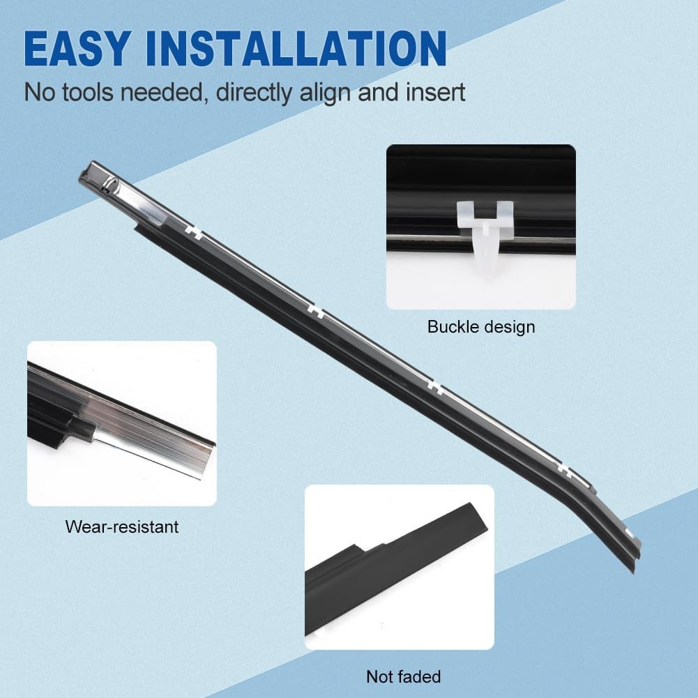4PCS Door Window Moulding Weatherstrip Compatible with Tundra 2000-2006, Outer