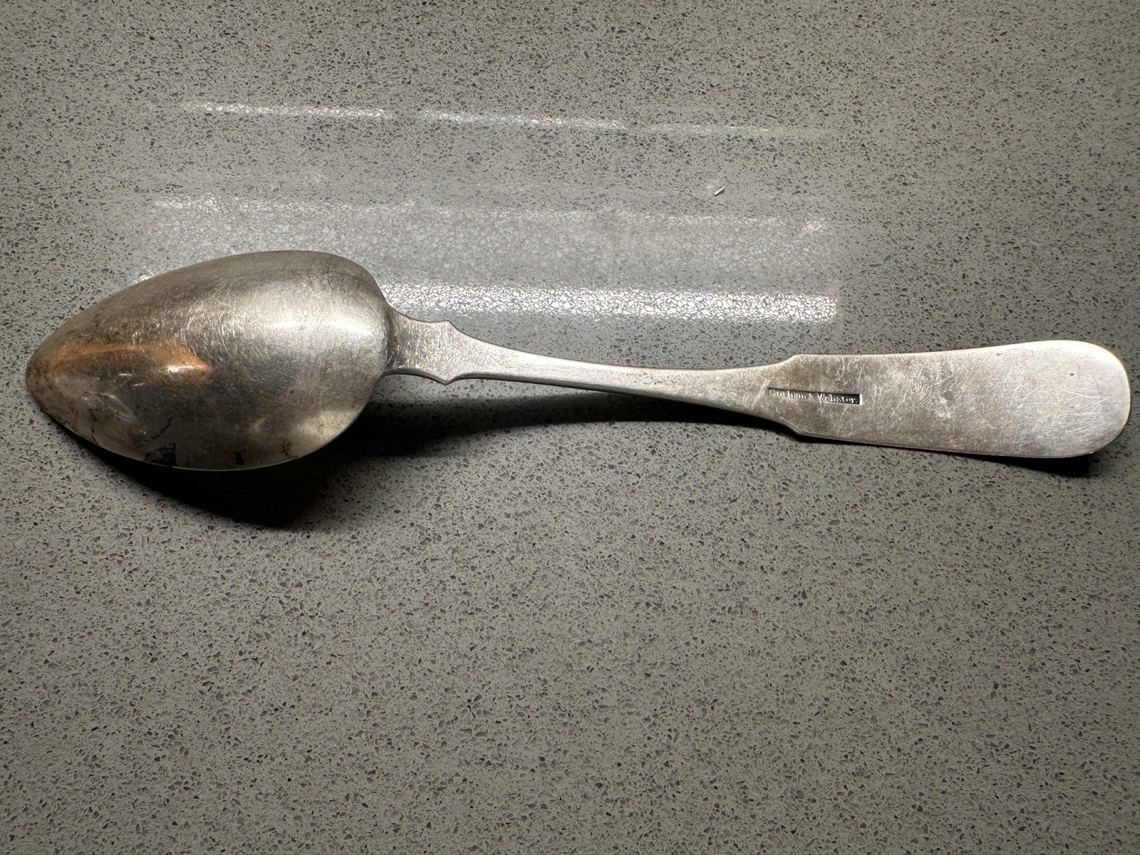 Early Gorham & Webster 1841-1847 Coin Silver (.900) Serving Spoon Providence RI