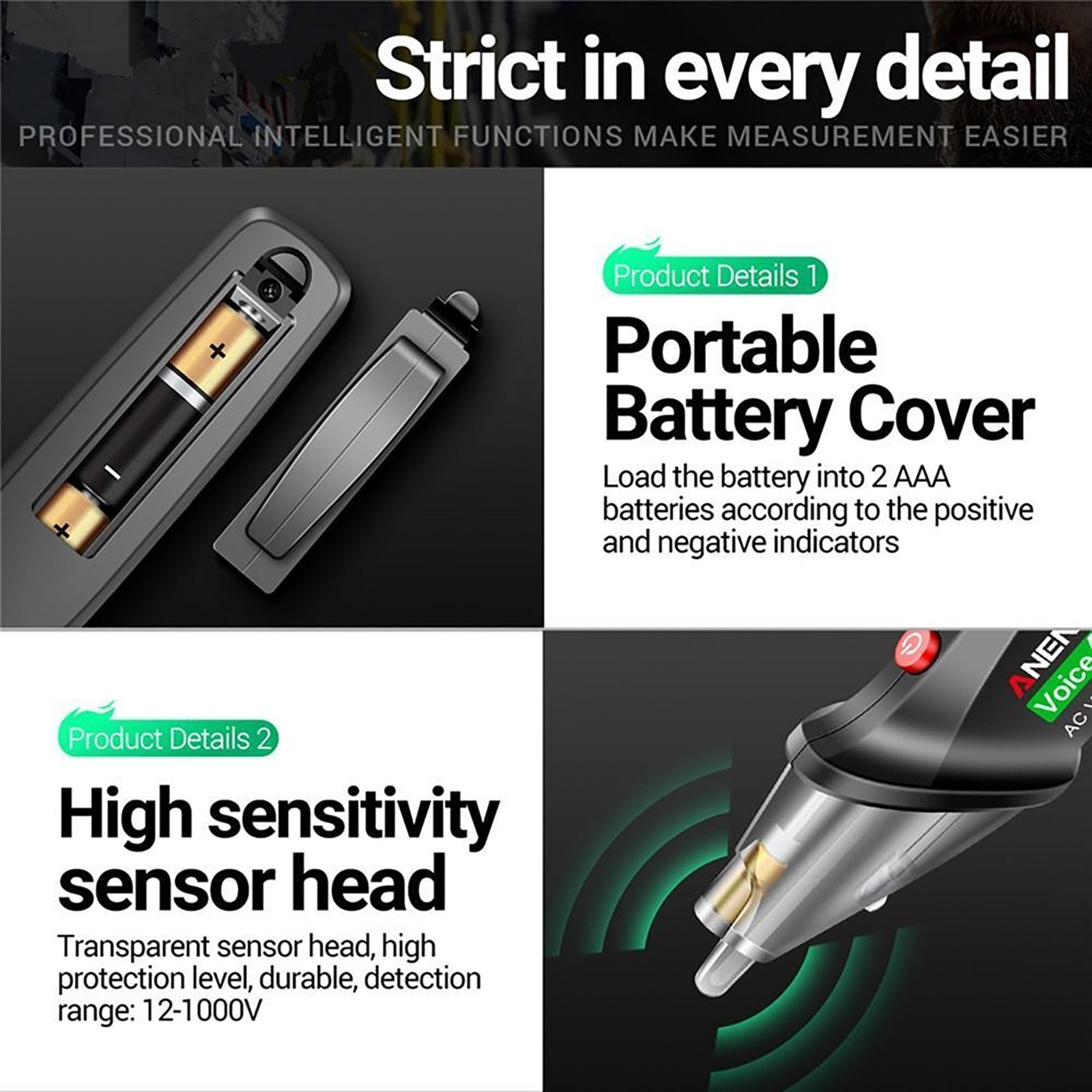 Positioning Voltage Tester Electric Wire Detector Electrical Tester Pen Tool