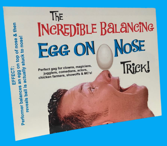 BALANCING EGG ON NOSE Balance Magic Trick Stunt Clown Kid Show Gag Joke Prank