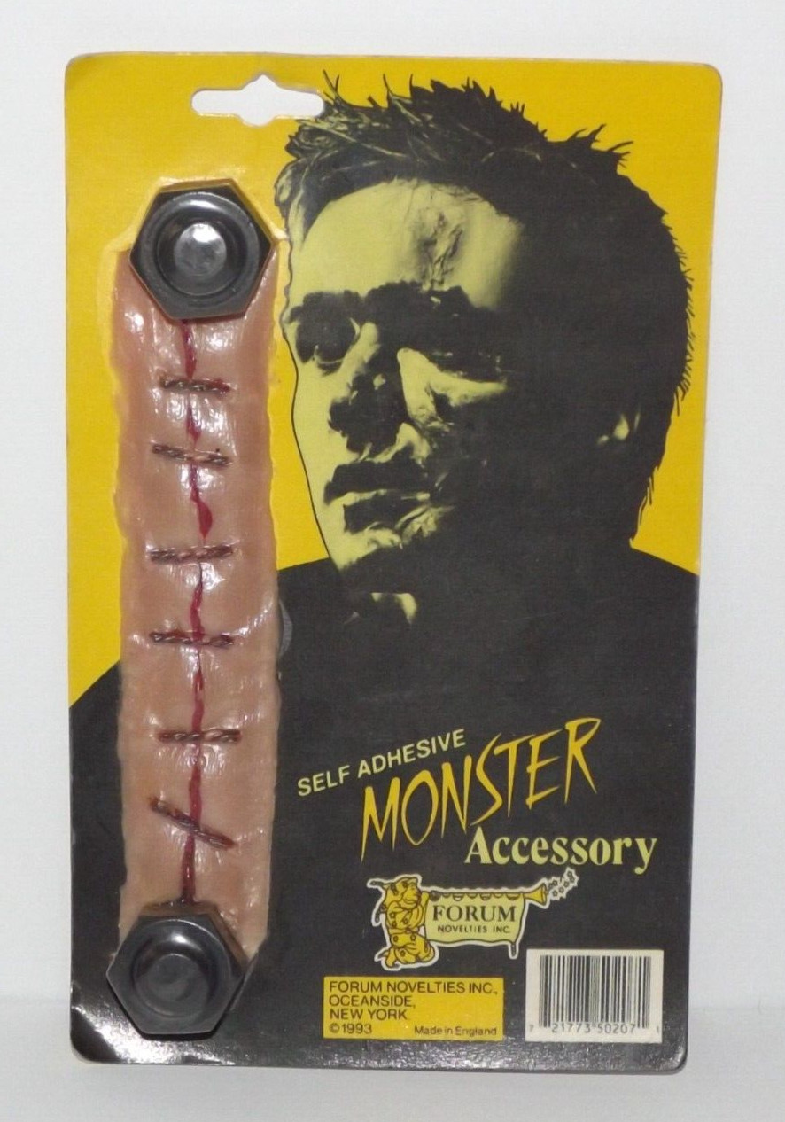 Vintage Forum Novelties Monster Accessory Stitched Gash With Bolts Frankenstein