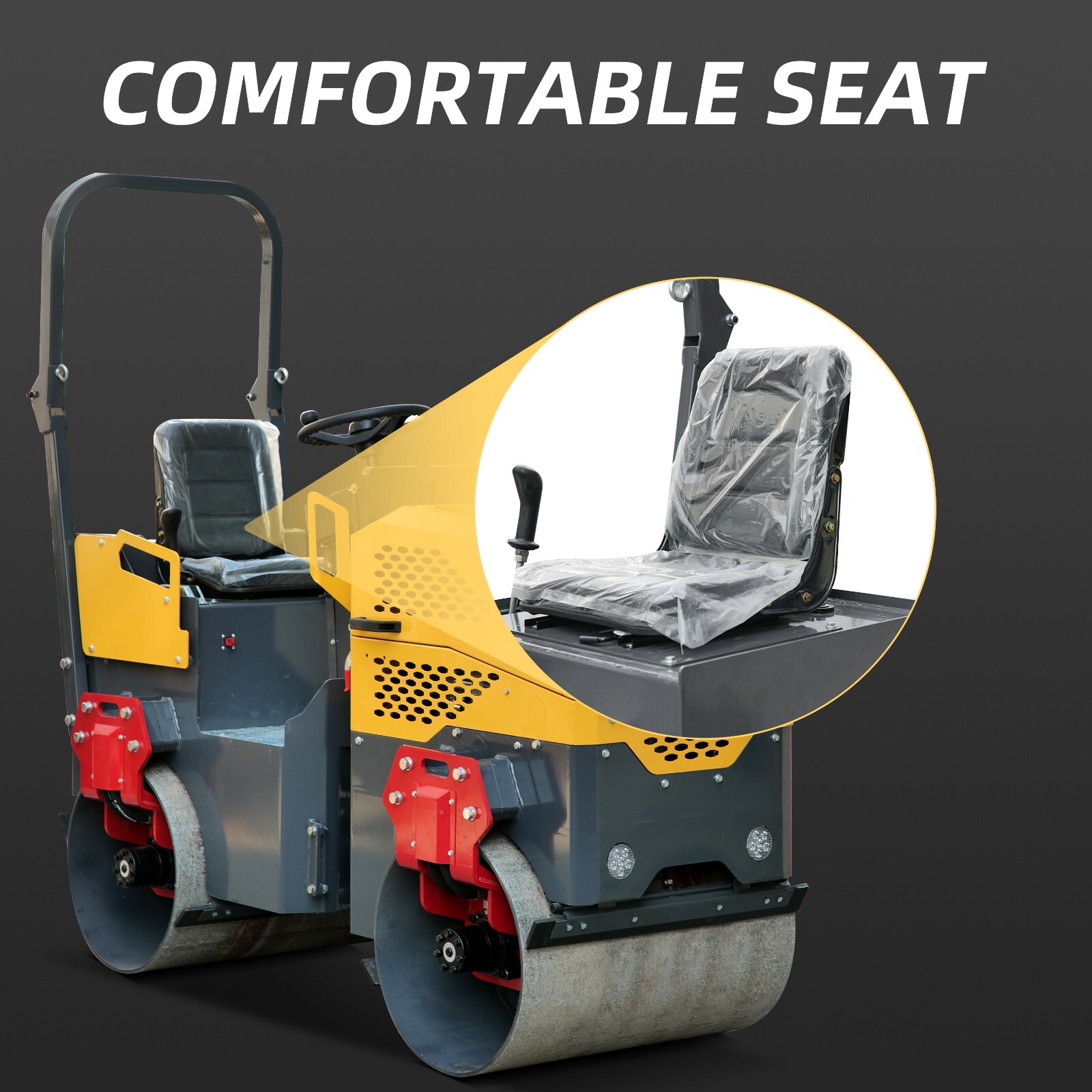 Road Mini Vibratory Roller 1 Ton Double Drum Road Roller Compactor