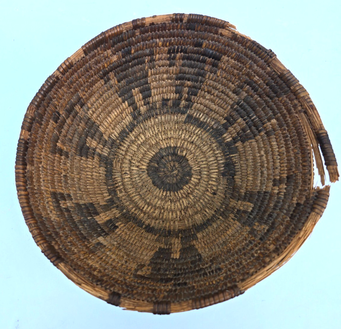 Apache Native American Figural Woven Handmade Basket w/ Human Figures