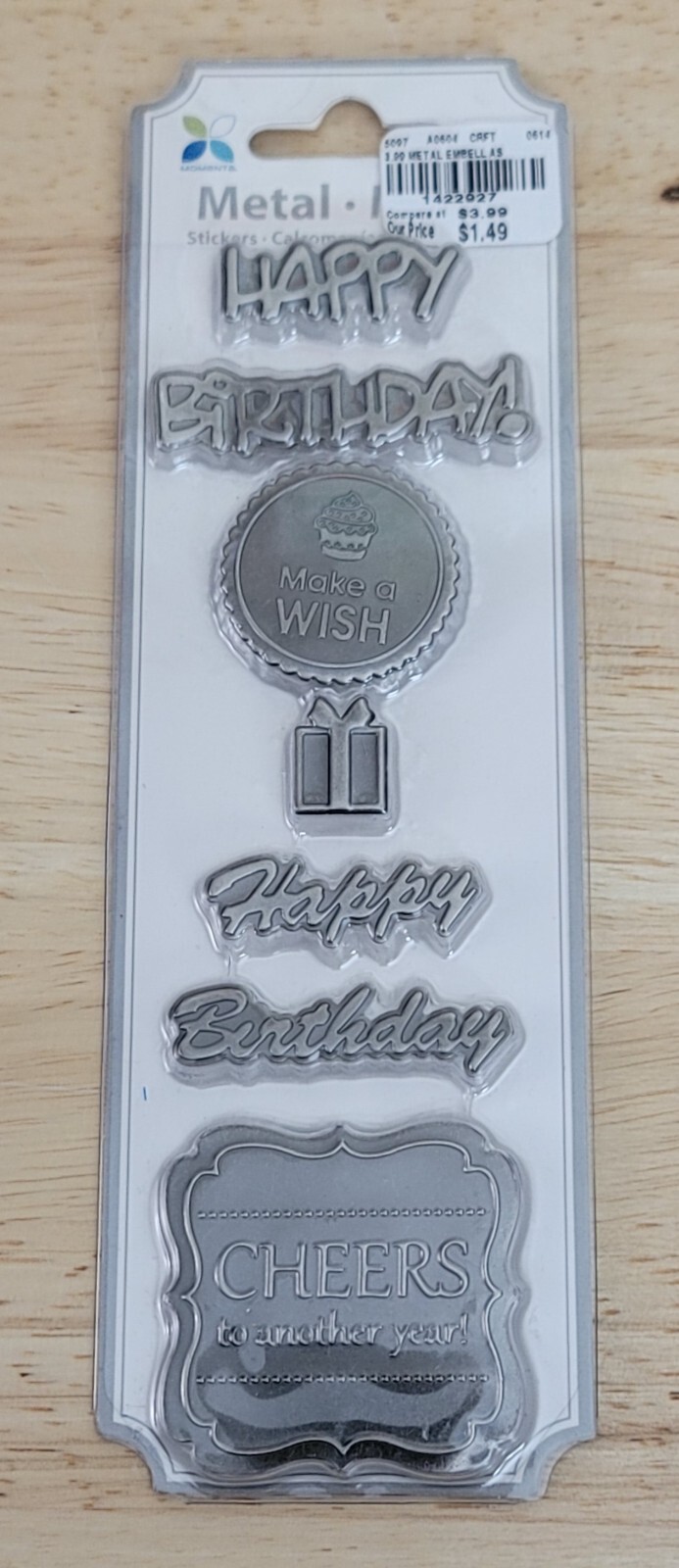 Momenta METAL EMBELLISHMENT STICKERS Lot of 12 Craft Cardmaking Scrapbooking