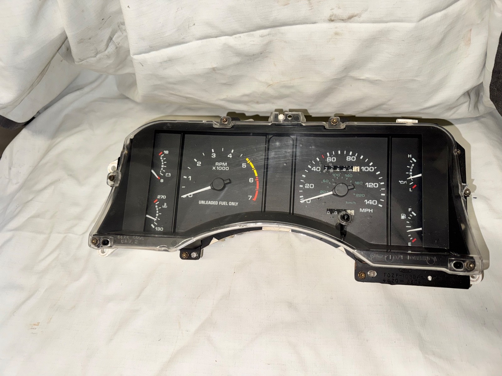 1990 1991 1993 Mustang 140 MPH Instrument Cluster Gauges Speedometer OEM 62B