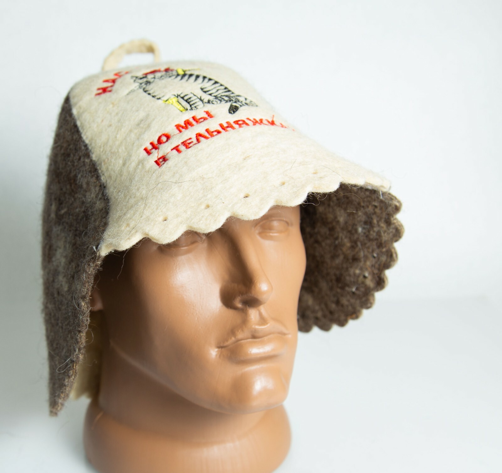 Sauna Hat sheep wool Felt Russian Banya for men Bath hair Care Cat Sailor