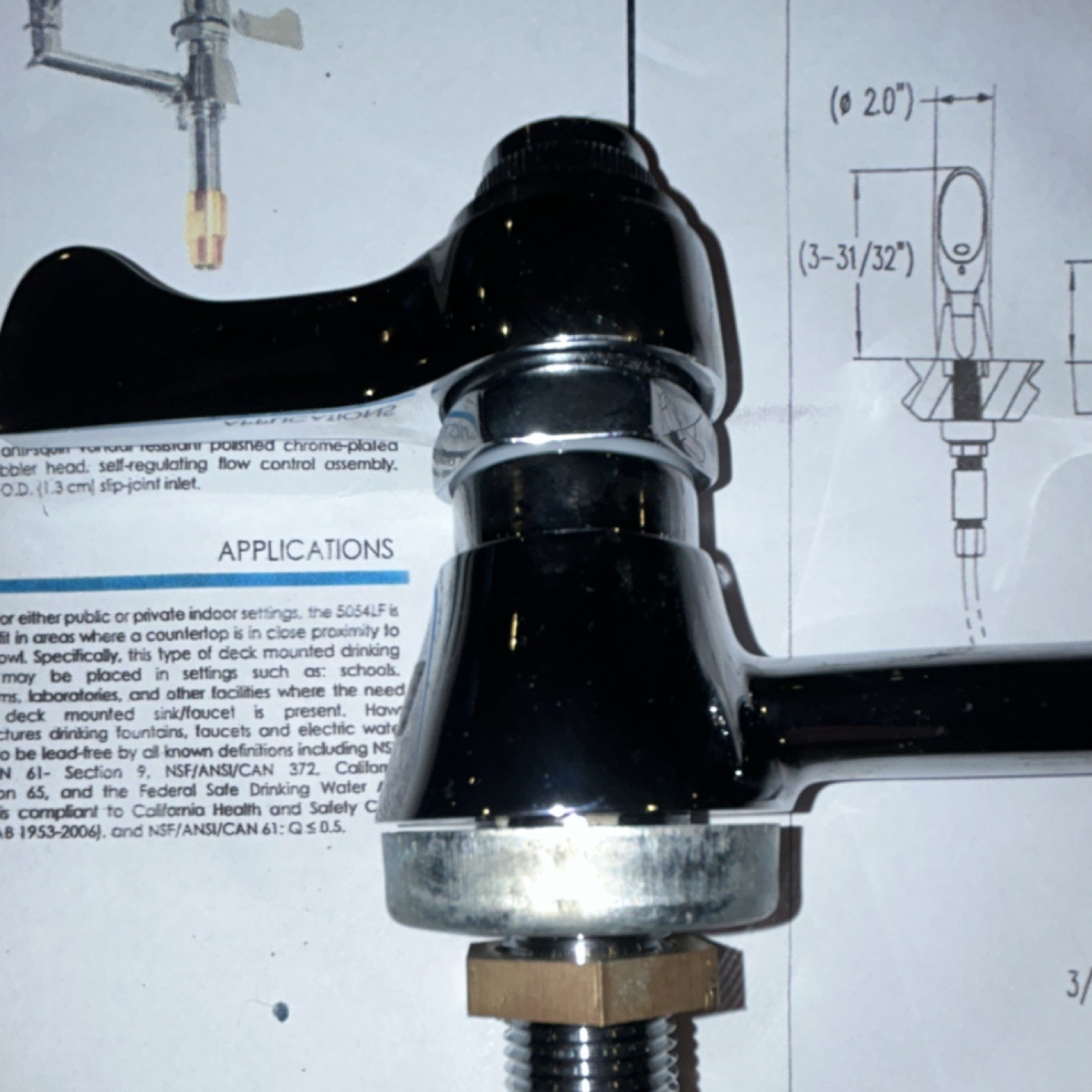 Haws 5054LF Flow Control Drinking Faucet Chrome Plated Brass Commercial