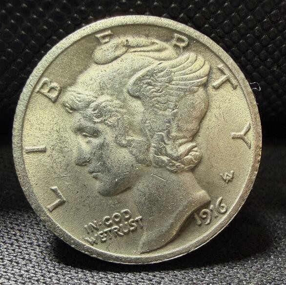 1916 D Mercury Dime Low production in the first year As shown in the figure