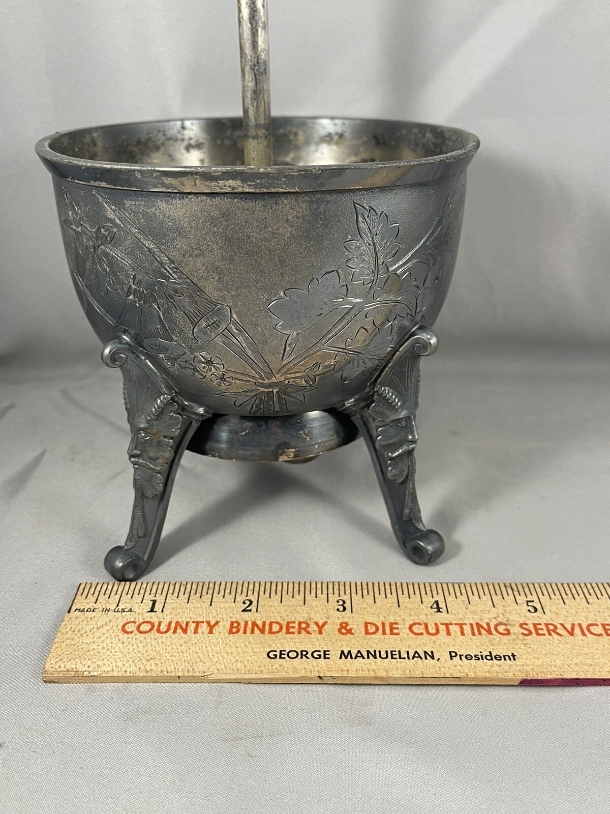 Antique 1870’s Silver Plate Reed & Barton Hotel Front Desk Bell Tea Waste Bowl